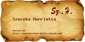 Szecska Henrietta névjegykártya
