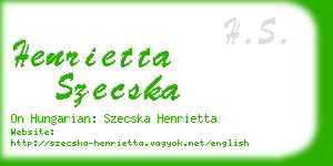henrietta szecska business card